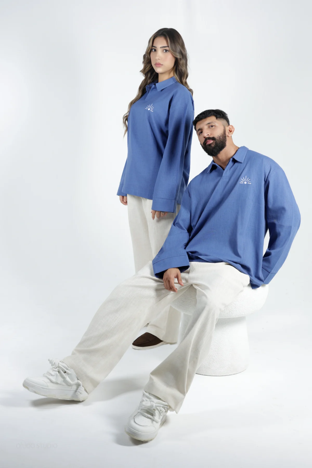 Shirt Ocean Blue Linen - Image 3