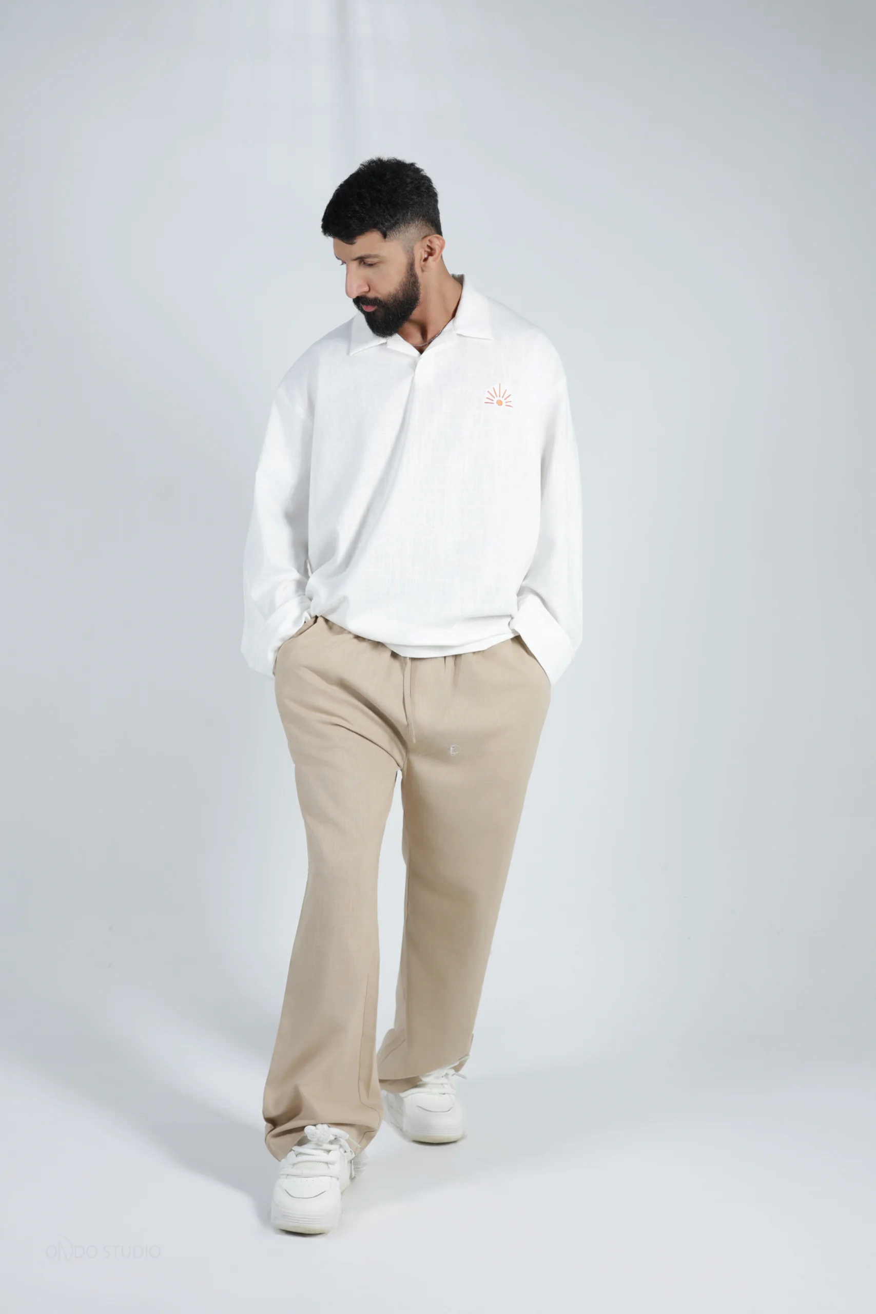 487A9834_(2) Beige Linen trousers - Image 2