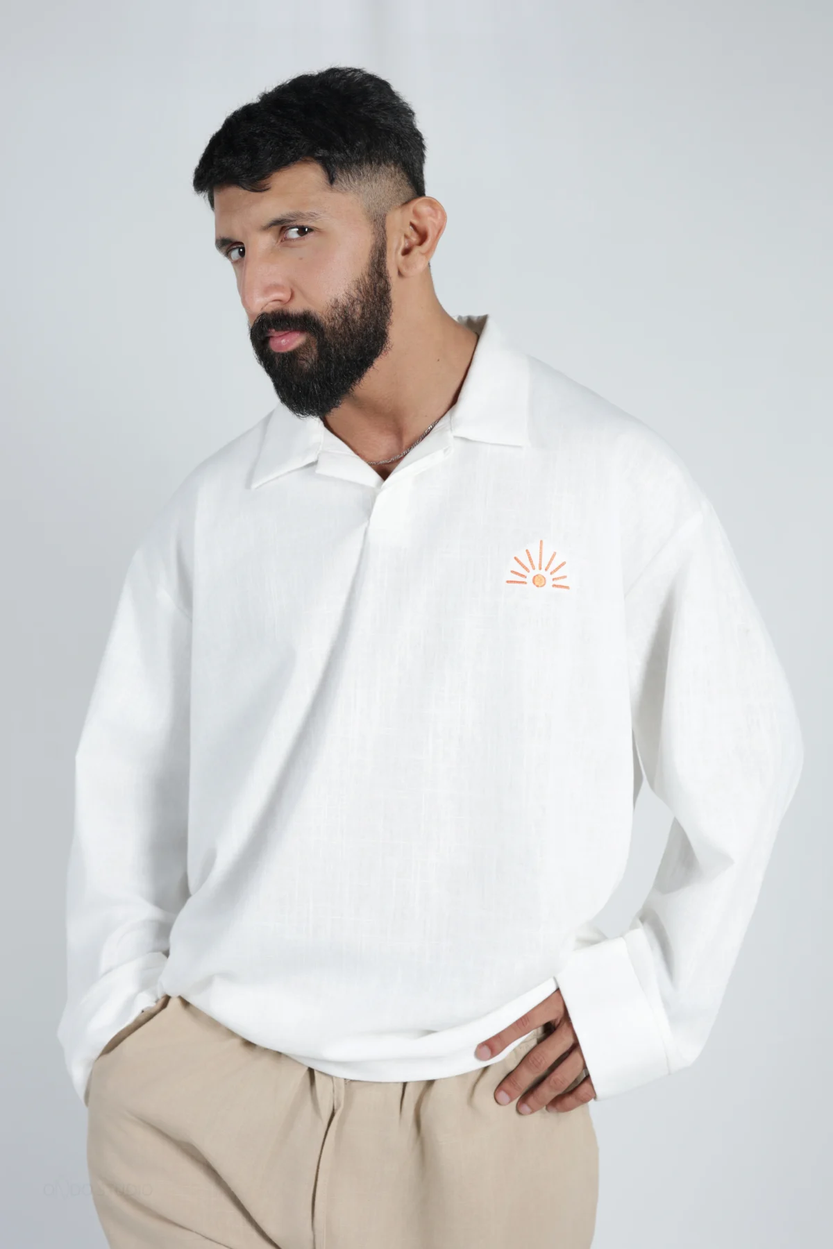 Shirt White Linen - Image 4
